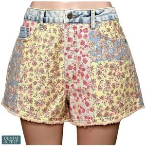 FARM Rio Patchwork Floral Denim Shorts Anthropologie Size 31 NEW/NWT!!